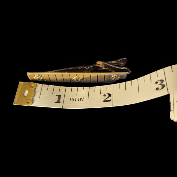 Vintage Swank Gold Tone Fleur-De-Lis Tie Clip - Picture 2 of 6